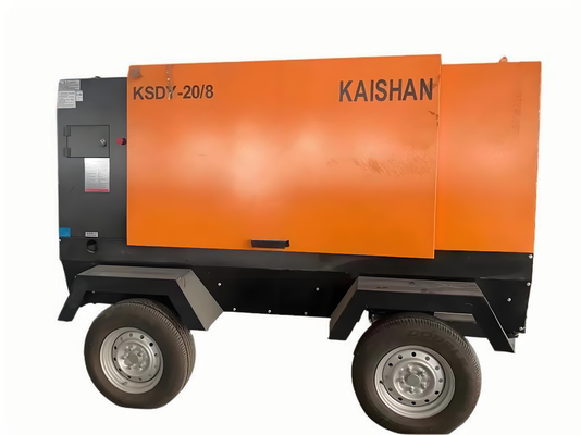 Low noise mobile air compressor for heavy industrial use